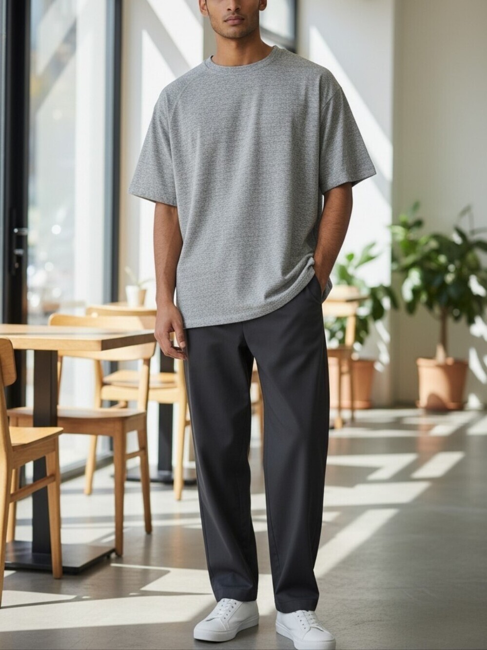 Wings + Horns Grey Textured Knit Shirt